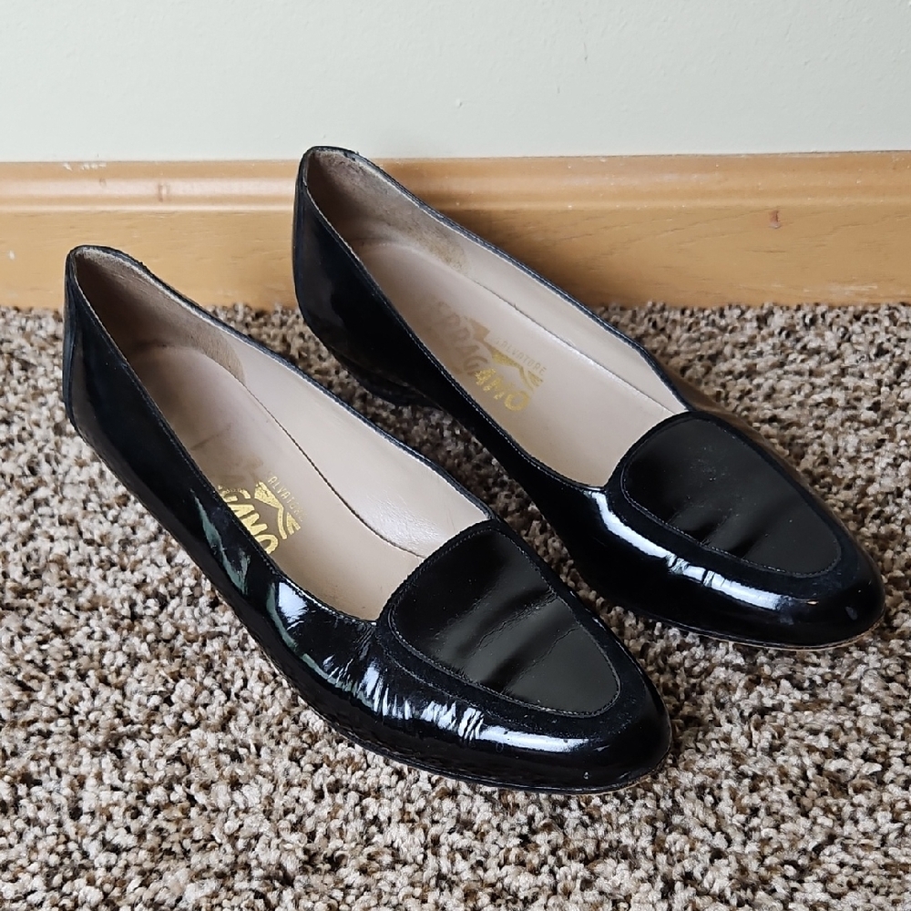 Vintage Salvatore Ferragamo Patent Leather Loafers